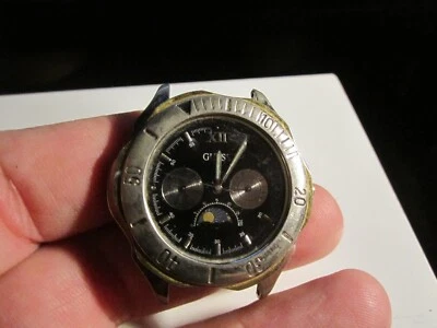 GUESS ХРОНОГРАФ ФАЗЫ ЛУНЫ ЧАСЫ ЧЕРНЫЙ ЦИФЕРБЛАТ НЕ РАБОТАЕТ БЕЗ ГРУППЫ - BBA25B - Изображение 1 из 4