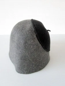Vintage Rare Elvis Pompilio Designer Hat From Brussels Gray Black Wool Felt? - Picture 1 of 5