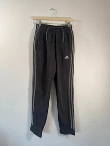 Adidas size S dark grey joggers cuffed hem casual y2k stripe sports style - Picture 1 of 6