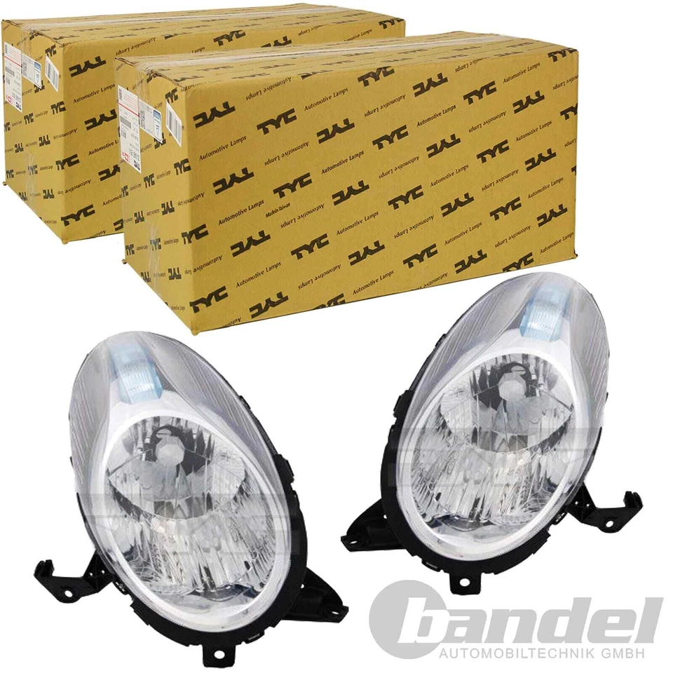 2x TYC H4 SCHEINWERFER LINKS+RECHTS für NISSAN MICRA III K12C AB 11/07 FACELIFT - Bild 1 von 1