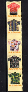 2012 #4682-4686 32 cent Aloha Shirts a strip of 5 Booklet Stamps 4686b