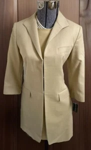 NEW $360 Anne Klein Dress Suit Size 6 Two Piece Set Camel Beige Pockets NEW - Picture 1 of 24