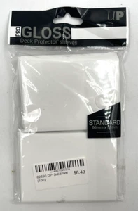 100 Ultra Pro Gloss Deck Protector 66 mm x 91 mm Standard Card Sleeves (White) - Picture 1 of 2