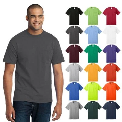 Port & Co BIG & TALL PC55PT Pocket T-Shirt Core Blend 50/50 Cotton/PolyTee - Image 1 of 4