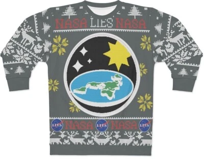 Earth Is Flat Bro SUÉTER Nasa Globo Mentiras Feo Navidad TEE Sudadera NUEVO REGALO Foto 1 de 2