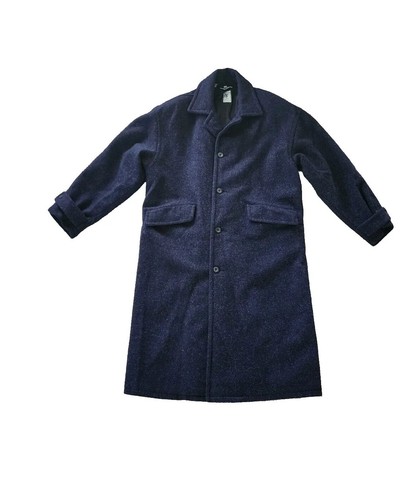 SAINT LAURENT (YSL) Cappotto uomo vintage anni 80 90 Yves Saint Laurent lana blu maculato taglia M oversize