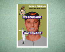 Chuck Diering Baltimore Orioles 1954 Style Custom Baseball Art Card