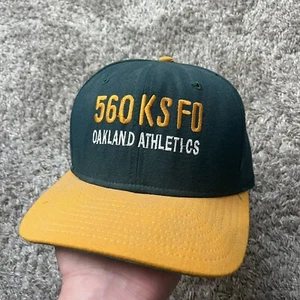 Vintage New Era Oakland Athletics A’s 560 KSFD Promo SnapBack Hat Cap Green - Picture 1 of 9