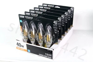 FEIT Electric Dimmable CASE of 24 Flame Tip Clear Bulb 2700K LED BA10 E12 NEW - Picture 1 of 4