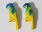 LEGO Parrot Minifigures x2 Marbled Blue Yellow Pirates - Genuine