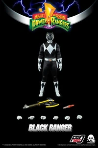 Mighty Morphin Power Rangers 1/6 BLACK Ranger Threezero FigZero Action Figure - Imagen 1 de 5
