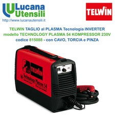 TELWIN TAGLIO PLASMA INVERTER TECHNOLOGY PLASMA 54 KOMPRESSOR cod 815088 TORCIA