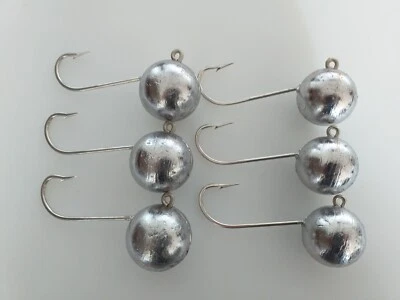 6 Stück Jigköpfe 9/0 Rundköpfe 300gr. / 350gr. Heilbutt, Dorsch, Seehecht - Bild 1 von 4