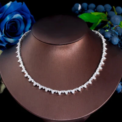 Горячая Распродажа посеребренные маленький круглый кубический цирконий теннис ожерелье для женщин выпускного - Изображение 1 из 4