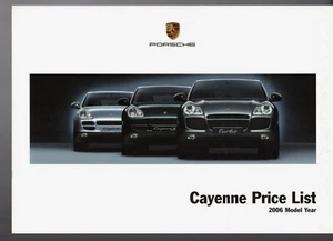 Porsche Cayenne Prices & Optional Extras 2005-06 UK Market Foldout Brochure - Picture 1 of 2
