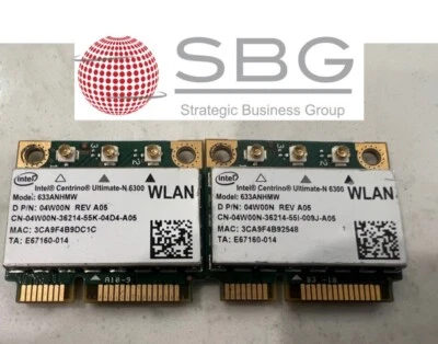 2 Pack WLAN -  Intel Centrino Ultimate-N 6300 Wireless WiFi Card 633ANHMW 4W00N - Image 1 of 2