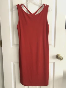 Lafayette 148 New York Damen Midi Rot Kleid Cross Back Ärmellos Gr. S *defekt - Bild 1 von 18