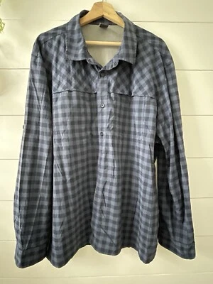 Camisa deportiva Eastern Mountain para hombre XXL 2XL botón delantero a cuadros azul ventilado Foto 1 de 4
