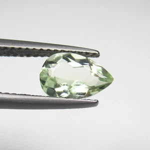 1.18 Ct ~ 1$ No Reserve Auction Natural Green Amethyst Pear Flawless Cut - Picture 1 of 2