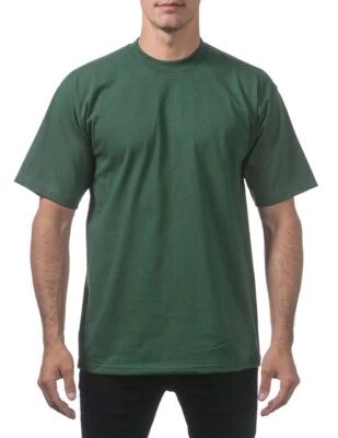 New PRO CLUB Men Heavyweight Plain Crew Neck Short Sleeves T-Shirt - Image 1 of 2