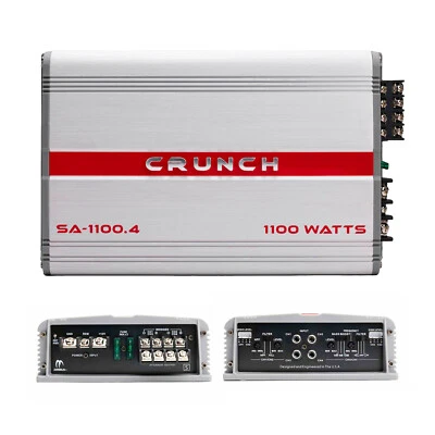 Crunch SA-1100.4 1100 Watts Smash Four Channel Car Audio Amplifier.
