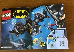 Lego 76116 DC Batman BatSub Submarine Instructions Manual ONLY - Picture 1 of 2