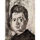Gray Portrait Artist Francis Bacon Painting Wall Art Canvas Print 18X24 In