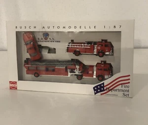 busch 49931 1:87 Conjunto del departamento de bomberos Originalmente empaquetado - Imagen 1 de 1