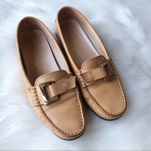 TOD’S Mocassini da guida classici Tod's donna italiani cammello pelle marrone taglia EUR 35 US 5