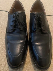 Cole Haan Oxford Dress Shoes Sz 10M Black Leather Apron Toe C20159 - Picture 1 of 13