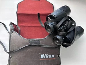 Vintage Nikon 7x50 7.2 Degree Wide Field Binoculars Black Japan W/Case Works! - Picture 1 of 6