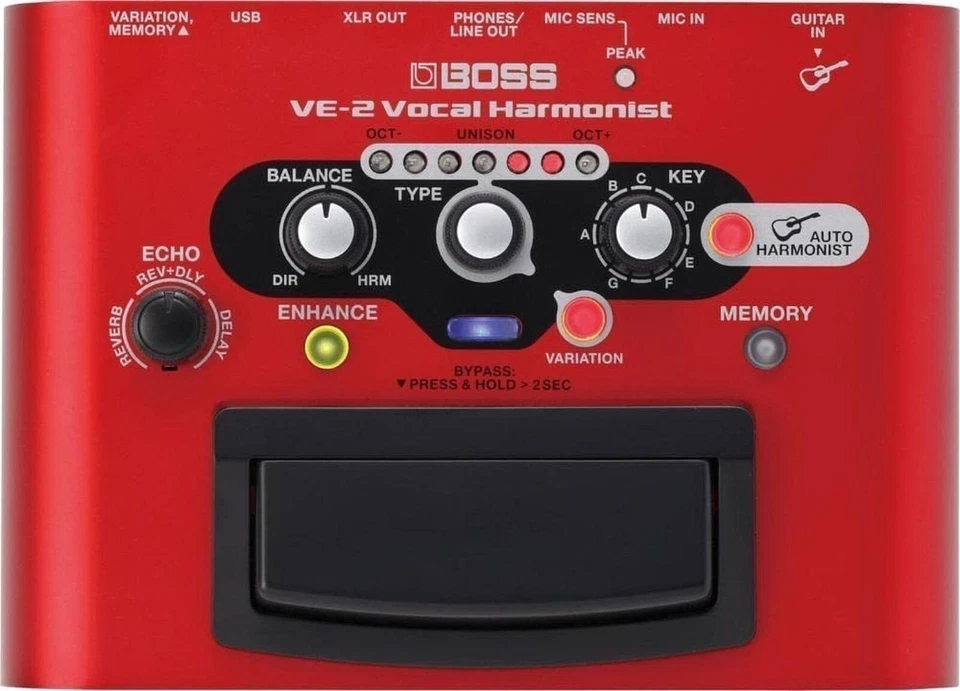 Pedal de eco vocal BOSS VE-2 para guitarristas cantores | Harmonias vocais em tempo real... - Imagem 1 de 4