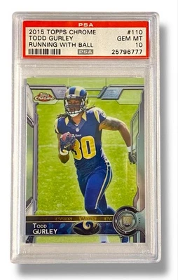 2015 Topps Chrome Todd Gurley #110 LA Rams RC Rookie PSA 10 GEM MT! Foto 1 de 2