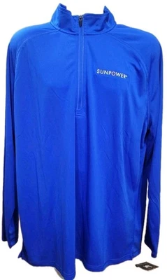 Spyder Pullover Mens 2XL Blue 1/4 zip Long Sleeve Sunpower Logo Golf Casual NWT - Image 1 of 4