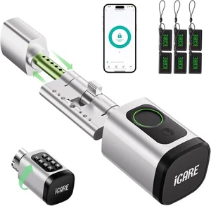 Smart Lock Türschloss Fingerabdruck 60-90mm mit RFID, Bluetooth, Zahlencode - Picture 1 of 9