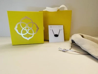 Kendra Scott Elisa Oval Pendant Necklace in Gunmetal and Black Drusy ~ NWT NIB - Image 1 of 4