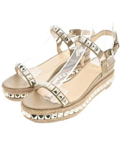 CHRISTIAN LOUBOUTIN Sandals Women's Size 35 Beige Leather - Picture 1 of 9