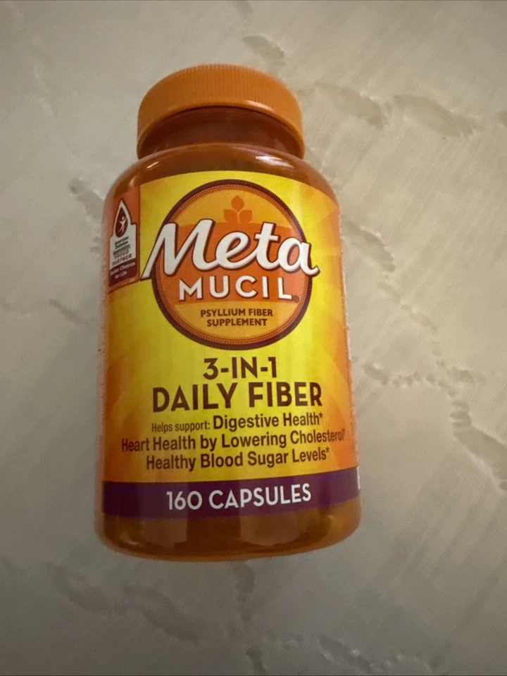 Metamucil 3 en 1 Fibra 160 Cápsulas Suplemento de Fibra de Psylio Exp 09/2026 Foto 1 de 1