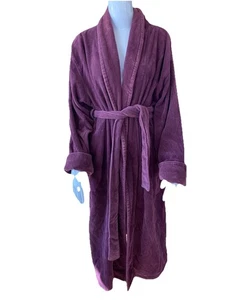 Vintage Victoria's Secret türkischer Baumwollfrottee Bademantel Damen Gr. M/L weinrot - Bild 1 von 7