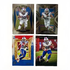 Zack Moss 2020 RC Lot 4 X Cards Select Premier + Club Level, Panini Green Foil - Picture 1 of 2