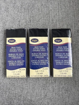 Wright's Bias Tape Extra Ancho Doble Plegable - Negro Foto 1 de 2