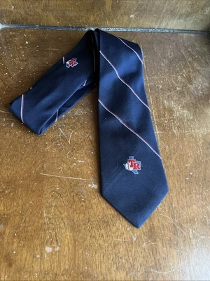 Gravata de pescoço Texas Rangers listra azul logotipo bordado vermelho branco beisebol liga principal de beisebol - Imagem 1 de 4