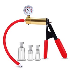 Nipple Enlargement Enhancer Pump Sucker Vacuum-Pump-Clear-Acrylic-Cylinders-SET