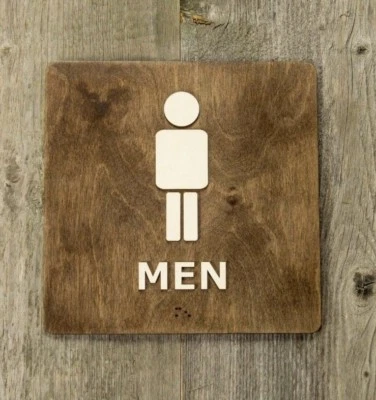 Мужская вывеска на дверь туалета со шрифтом Брайля, вывеска на дверь туалета, туалет - Изображение 1 из 4