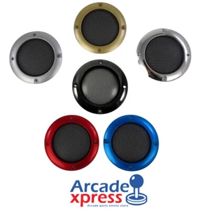 Rejilla Embellecedor 65mm Altavoz Arcade Bartop Speaker Grille Cover Negro Rojo - Picture 1 of 8