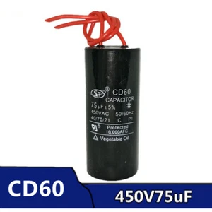 CD60 75 uF  75MFD MOTOR START CAPACITOR 450VAC 450V - Picture 1 of 4