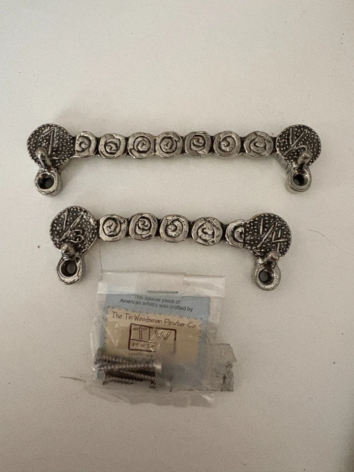 New Complete Crosby Taylor  Swirl Pewter Hammered Measuring CUP Holders - Image 1 of 4