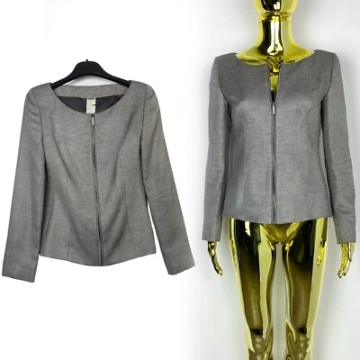 Chaqueta Blazer Gianni Versace Couture Vintage Cremallera Completa Gris Talla 38 EE. UU. 4 Foto 1 de 4