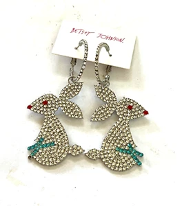 BETSEY JOHNSON STRASS SÜSSE MAUS OHRHÄNGER - Bild 1 von 1