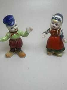 VINTAGE 1960ER MINIATUR KNOCHEN PORZELLAN PAAR AUS HOLLAND - JAPAN - Bild 1 von 8